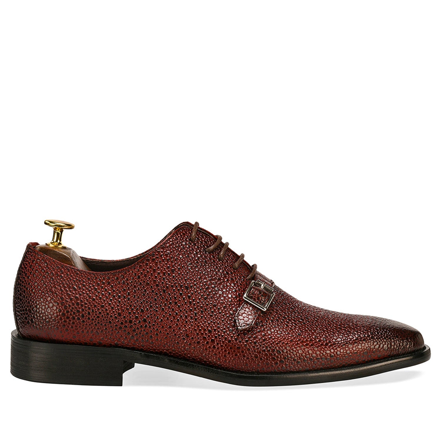 Stingray Leather Oxford Wine Shoes