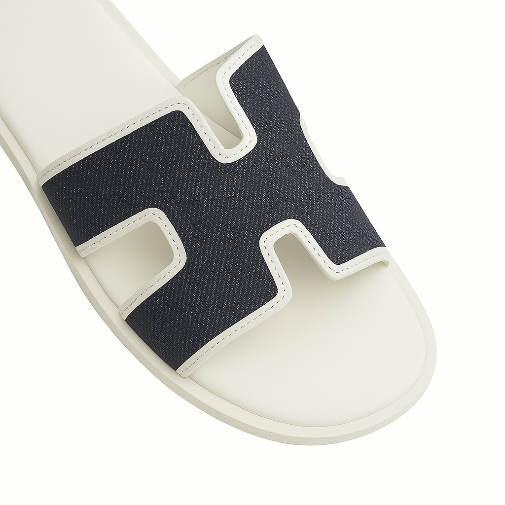 Haven Textured H Style Dual Slip-On in Canvas Blue and Grey