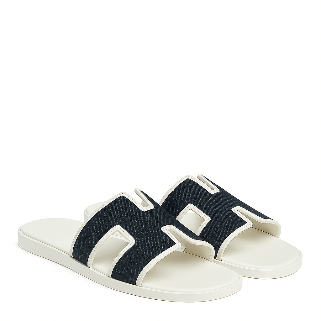 Haven Textured H Style Dual Slip-On in Canvas Blue and Beige