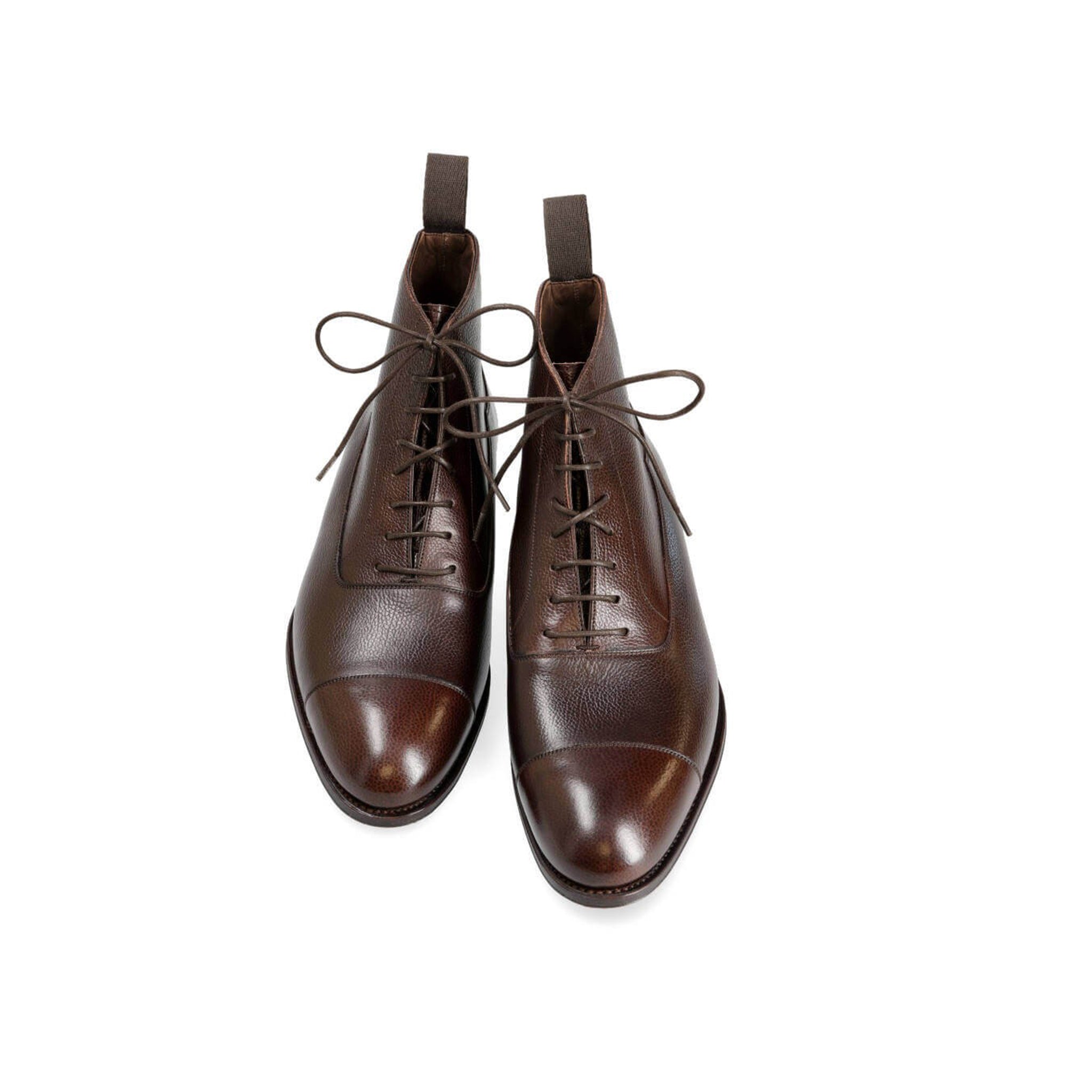 Coffee Captoe Lace-up High Ankle Boots